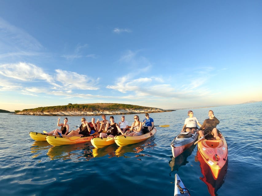 Cape Kamenjak: Sunset Kayak/SUP Wine Tour - Wine, glasses, and the sunset stop