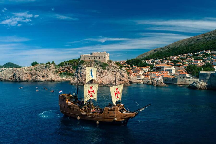 Dubrovnik: Galleon Sunset Cruise with a Live Guide & Drink - Sailing past Lokrum, caves, and the nearby islands