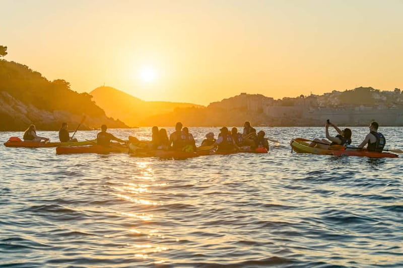 Dubrovnik: Guided Sunset Sea Kayaking with Snacks and Wine - Paddling toward Lokrum Island