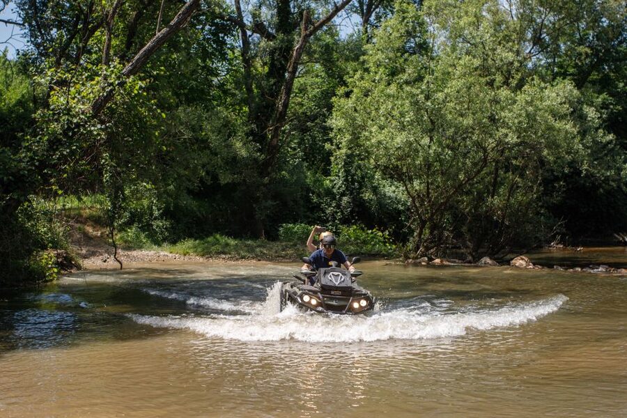 Dubrovnik: Kojan Koral ATV Quad Safari with transport - Getting comfortable on the Can-Am 700cc Outlander