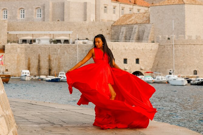 Dubrovnik: Private Flying Dress Photoshoot Experience - Minceta Fortress and the city walls