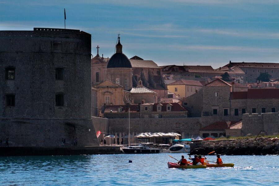 Dubrovnik: Sea Kayaking Tour - Paddling back with the city behind you