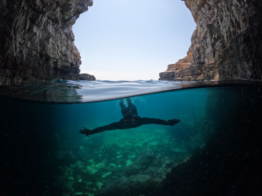 From Fažana: snorkeling at sea cave and Brijuni Island - Seagull Rocks and the cave closure