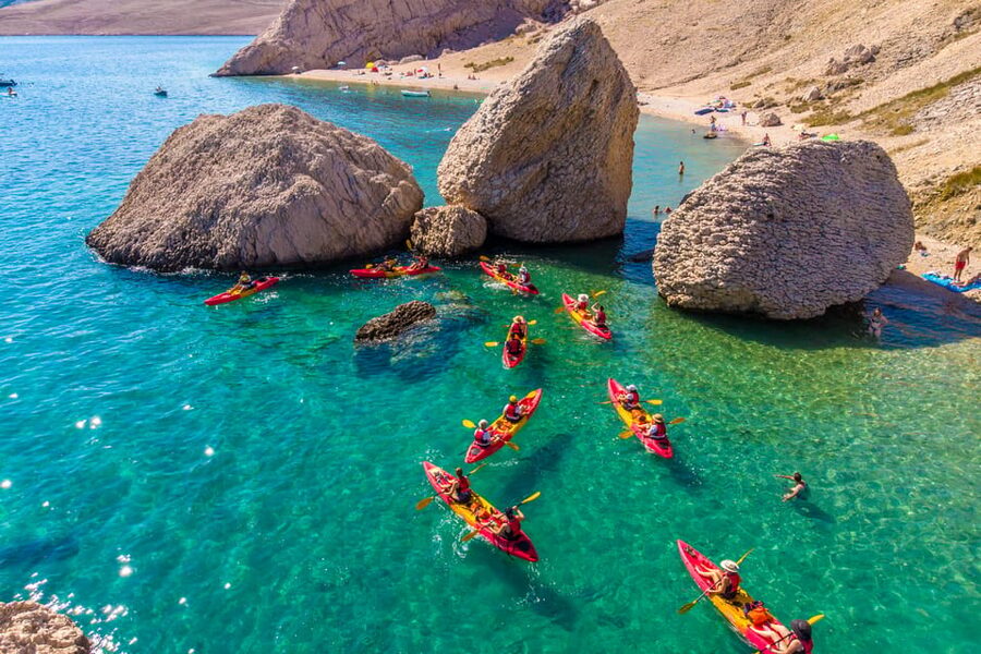 From Metajna/Novalja: Pag Bay Guided Sea Kayaking Tour - Pag Bay’s white-stone world from Ručica Beach