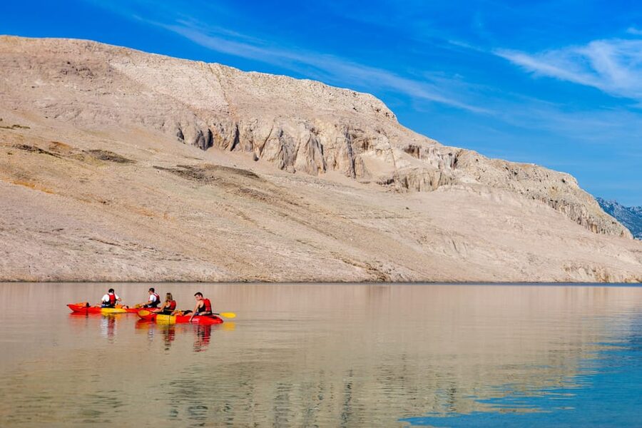 From Metajna/Novalja: Pag Bay Guided Sea Kayaking Tour - Malin Beach and the fresh-water source