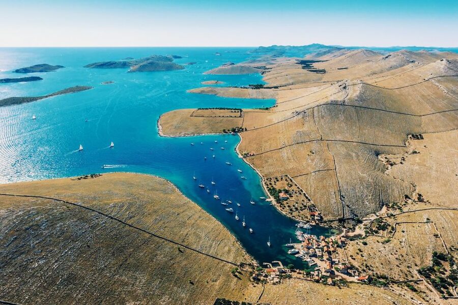 From Sinj: 1.5-Hour Private Flight over Kornati & Šibenik - Šibenik and the first sight of Kornati