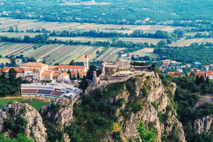 From Sinj: Flight Over Imotski, Trilj, Omiš, and Split - Omiš from above, where river meets sea