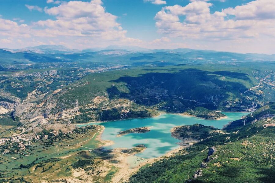From Sinj: Flight Over Imotski, Trilj, Omiš, and Split - Trilj and the river corridor