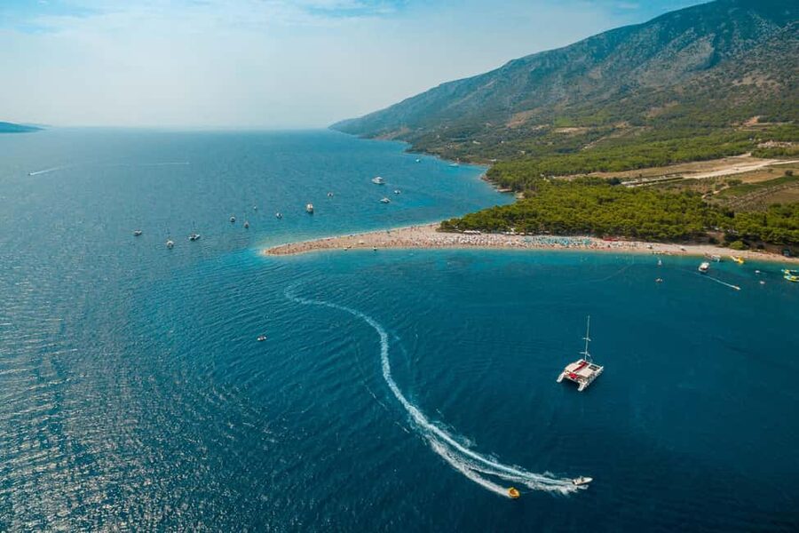 From Split: Catamaran Cruise to Golden Horn & Brač island. - The day at a glance