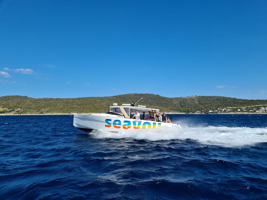 From Split: Luxury Cabin Boat Tour to The Blue Cave and Hvar - Passing the cliffs of Stiniva Cove