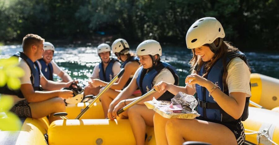 From Split or Omiš: Rafting, Cliff Jumping, & Cave Exploring - Getting fitted out at the river