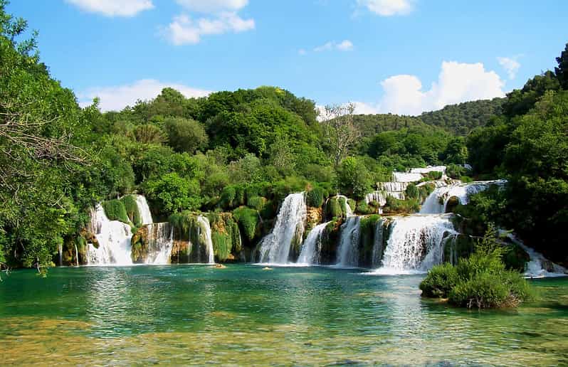 From Trogir, Seget & Okrug: Krka Waterfalls Gastro Tour - The 30-minute boat ride to Skradin