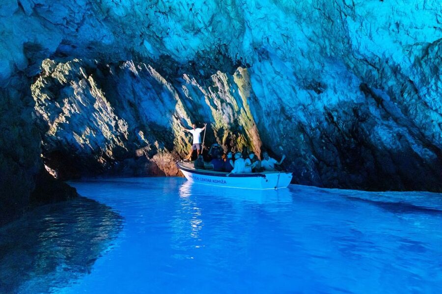 Hvar:Blue & Grenn Cave and Vis Island Private Speedboat Tour - Stiniva Cove is the visual high point