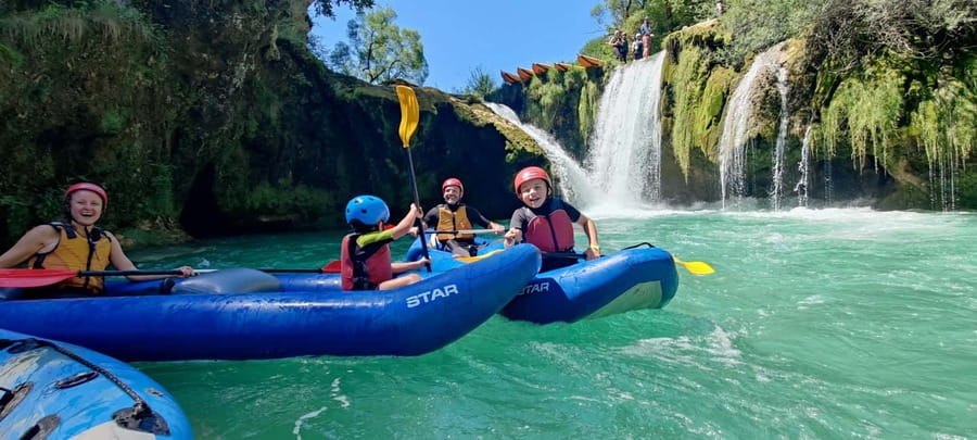 Kayaking Mreznica Waterfalls in Natural Monument - Starting at the Primislje base