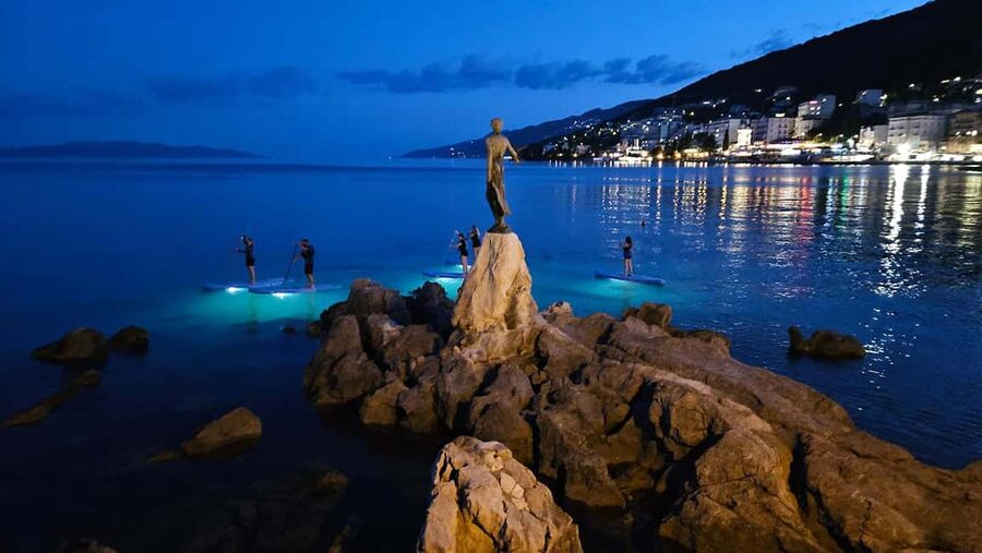 Opatija: Guided SUP Paddleboarding Adventure at Night - Starting at Slatina Beach beside the playground
