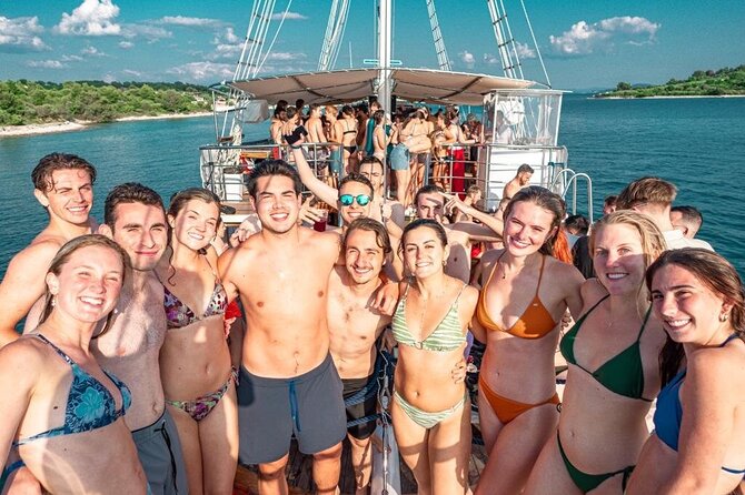 Out to Sea Split Boat Party w/ Blue Lagoon Swim, Dj & Afterparty - Getting on board with up to 180 people