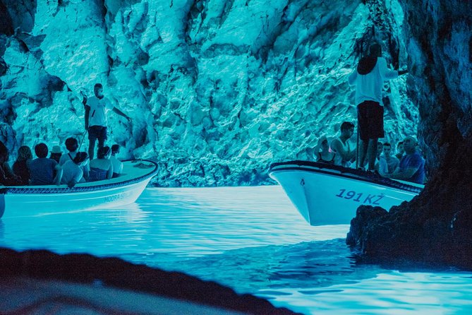 Private Blue cave, Mamma Mia and Hvar, 5 islands tour from Split - Stiniva Cove is a quick swim, not a beach day