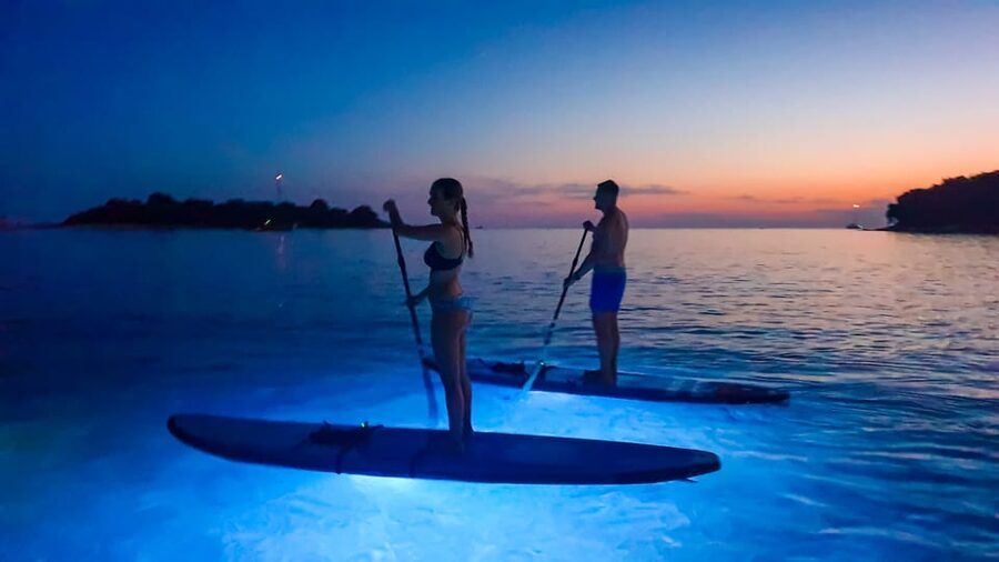 Pula: Night LED Stand-Up Paddle Board Tour - Histria Beach and the safety briefing