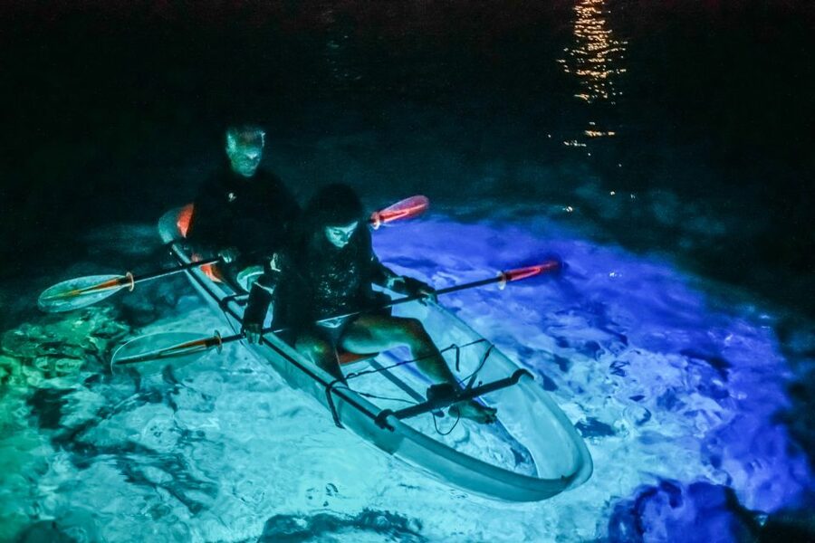 Pula: Night-Time Sea Kayaking Tour in Transparent Kayak - The first paddle: learning the rhythm