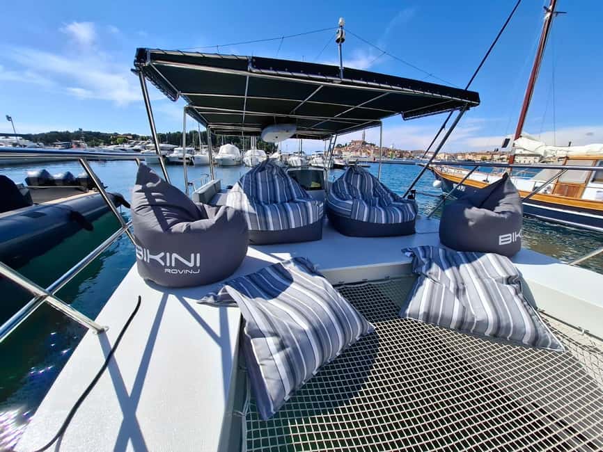 Rovinj: Sunset & dolphin group tours with Catamaran - The Front Net and What to Bring