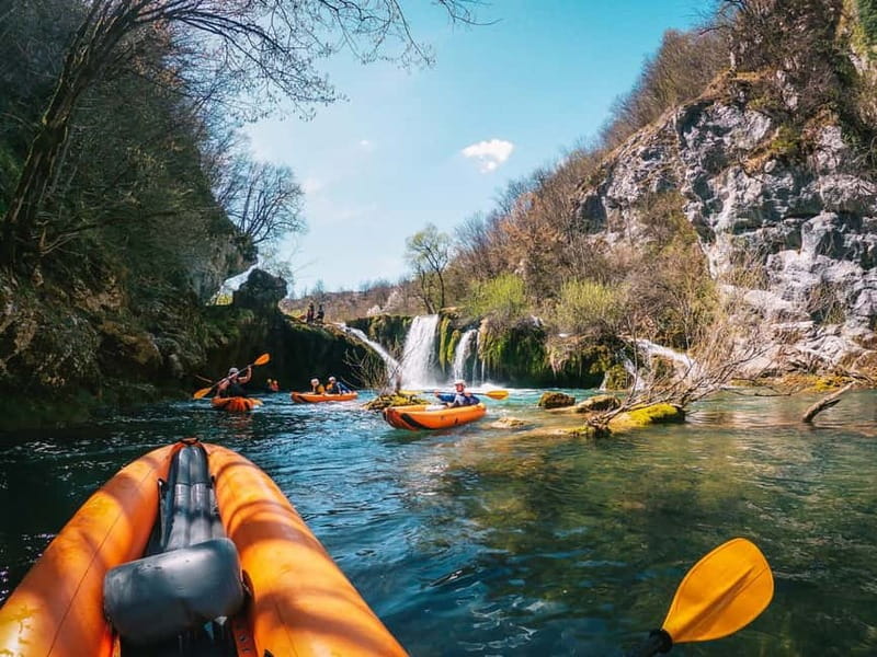 Slunj: River and Waterfalls Kayaking on Mrežnica river - Milkovića slap and the optional jumps
