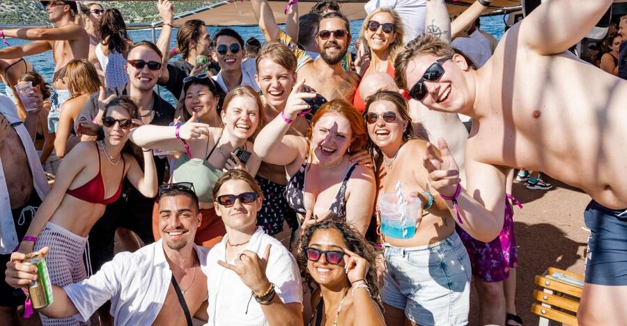 Split: Blue Lagoon Boat Party with DJs, Shots & After Party - Drvenik Veli, sunset, and the return cruise