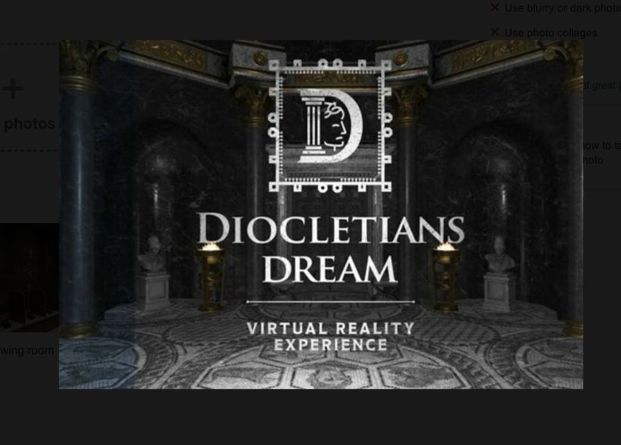 Split: Diocletian's Palace Virtual Reality Experience - Using the experience before or after the palace ruins