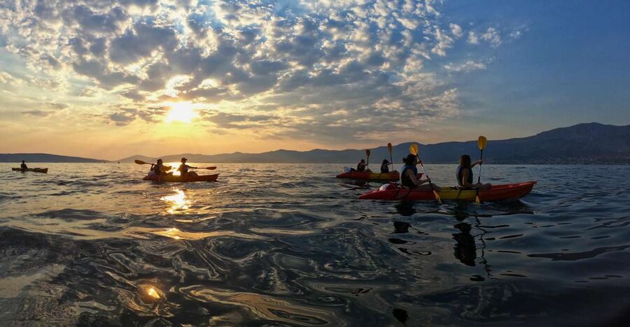 Split: Guided Sunset Sea Kayaking & Snorkeling Tour - Paddling along the Marjan peninsula