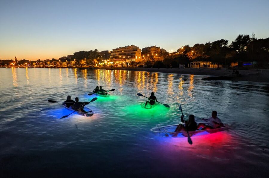 Split: Illuminated Evening Guided Kayaking Tour - Back to the sea and around the bay
