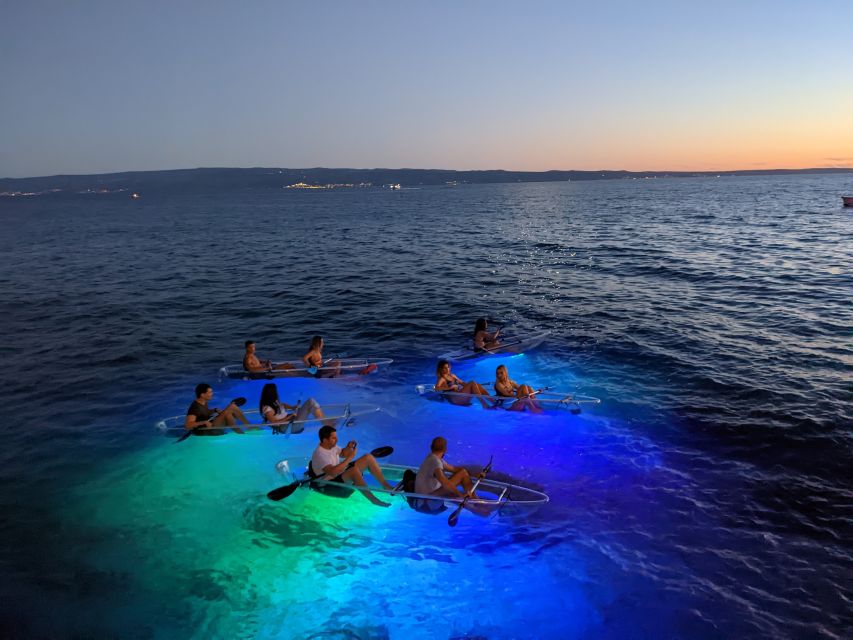 Split: Illuminated Evening Guided Kayaking Tour - The small beach stop under the stars