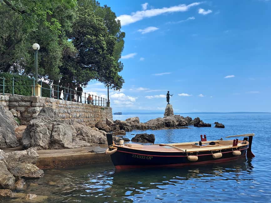 Sunset or Swim Ride Opatija on Madonnina Boat Tour - Following the coast toward Volosko