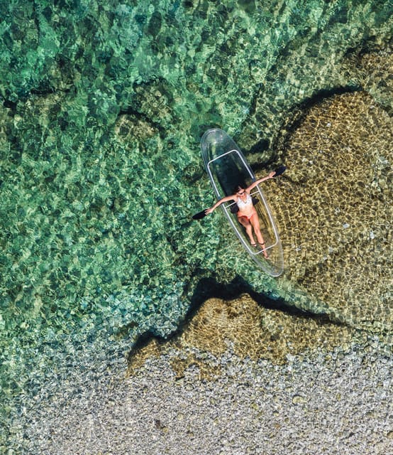 Verudela: Clear Kayak Rentals - Seeing the seabed through a clear kayak
